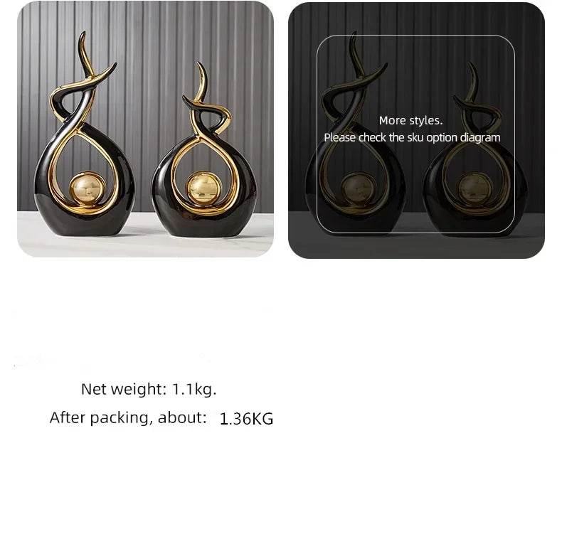 Nordic Ceramic Home Decor Figurine Set - Thai Ceramic Home Decor Figurine Set for Living Room & Interior Harmony