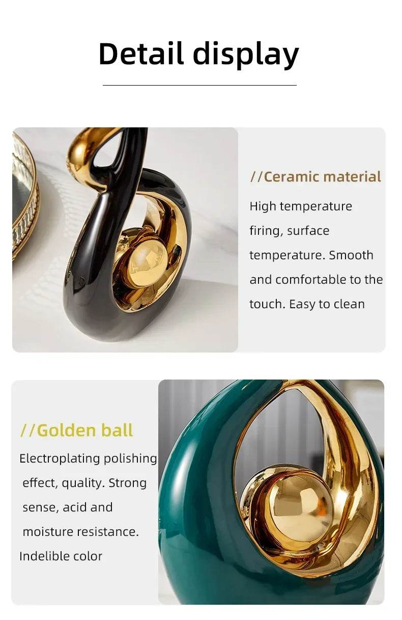 Nordic Ceramic Home Decor Figurine Set - Thai Ceramic Home Decor Figurine Set for Living Room & Interior Harmony