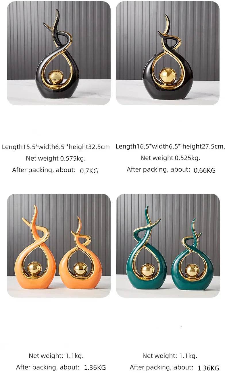 Nordic Ceramic Home Decor Figurine Set - Thai Ceramic Home Decor Figurine Set for Living Room & Interior Harmony