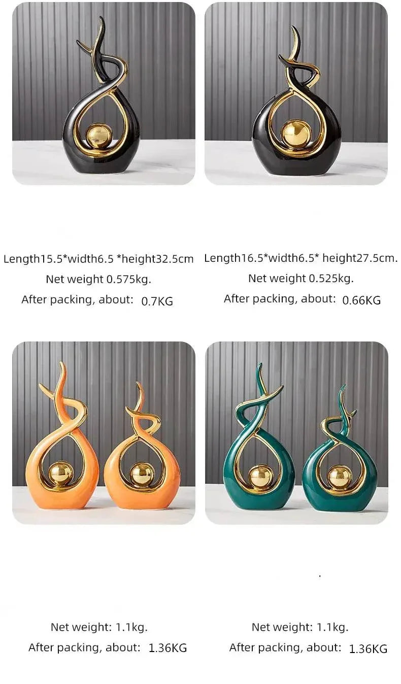 Nordic Ceramic Home Decor Figurine Set - Thai Ceramic Home Decor Figurine Set for Living Room & Interior Harmony
