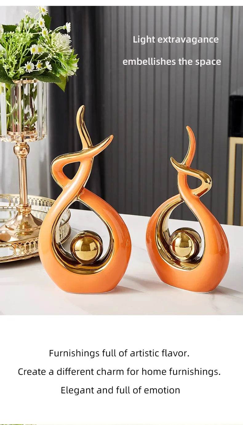 Nordic Ceramic Home Decor Figurine Set - Thai Ceramic Home Decor Figurine Set for Living Room & Interior Harmony