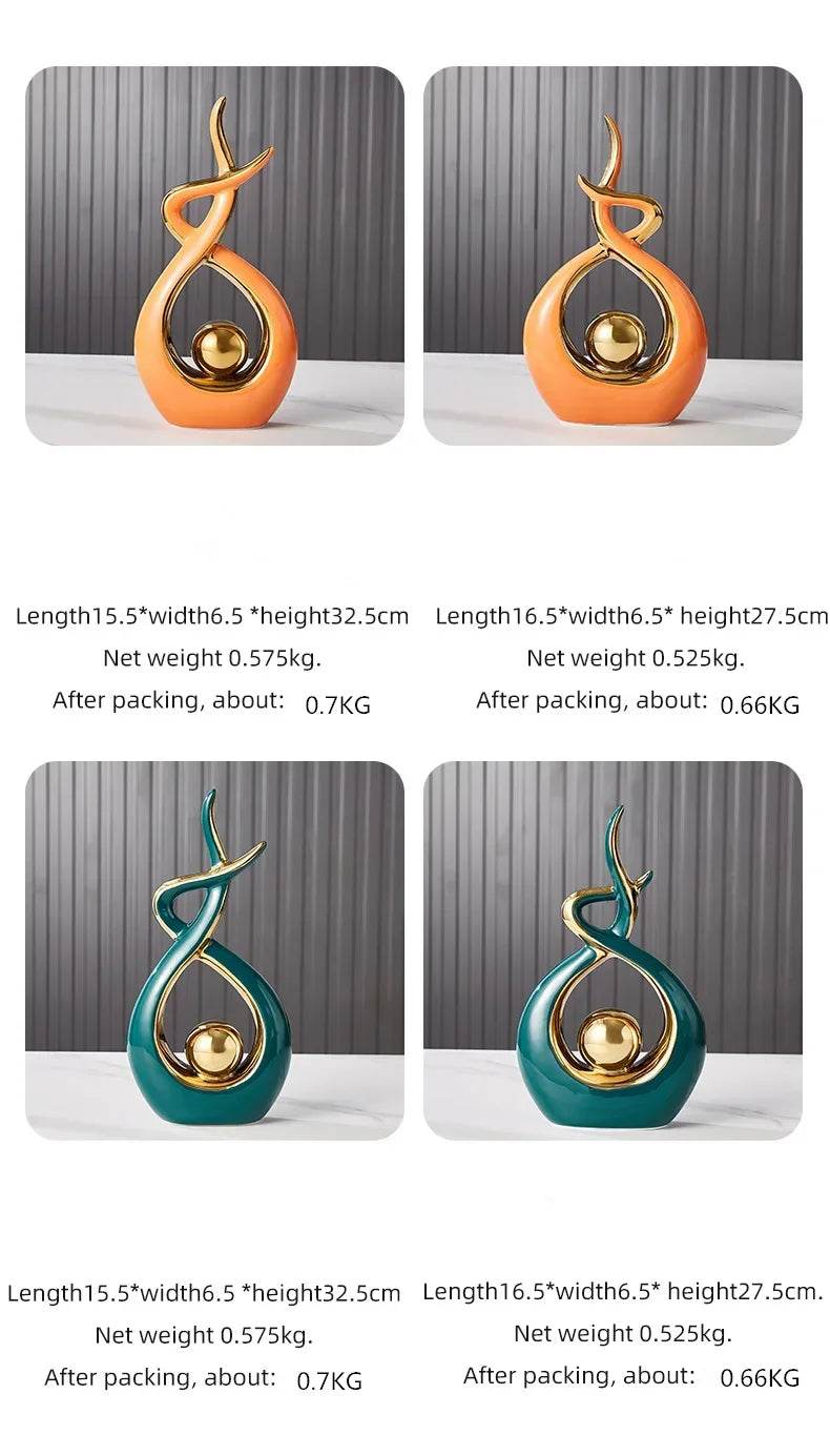 Nordic Ceramic Home Decor Figurine Set - Thai Ceramic Home Decor Figurine Set for Living Room & Interior Harmony