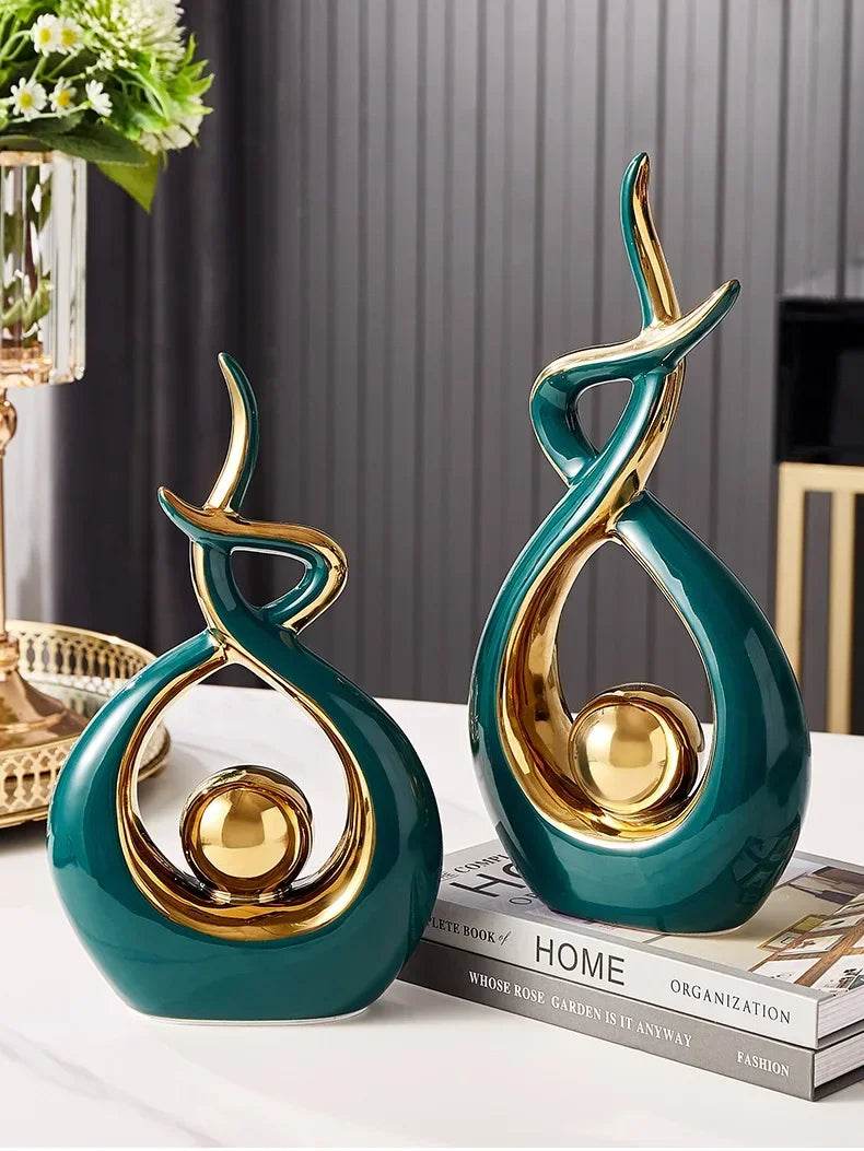 Nordic Ceramic Home Decor Figurine Set - Thai Ceramic Home Decor Figurine Set for Living Room & Interior Harmony
