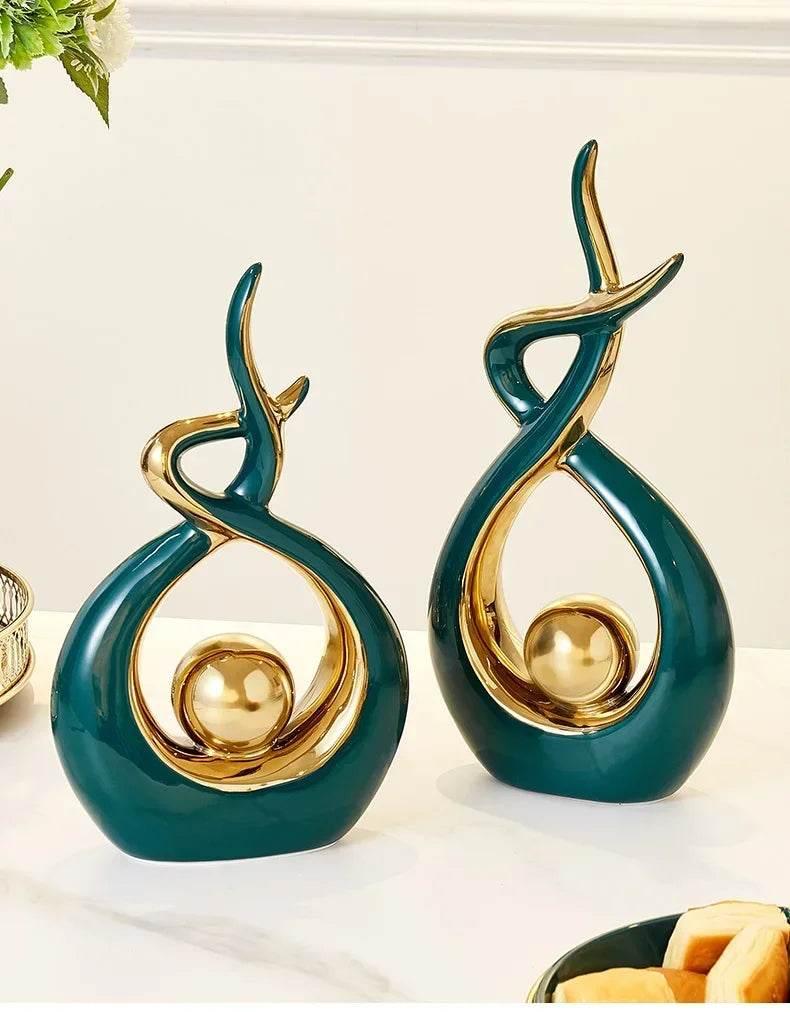 Nordic Ceramic Home Decor Figurine Set - Thai Ceramic Home Decor Figurine Set for Living Room & Interior Harmony