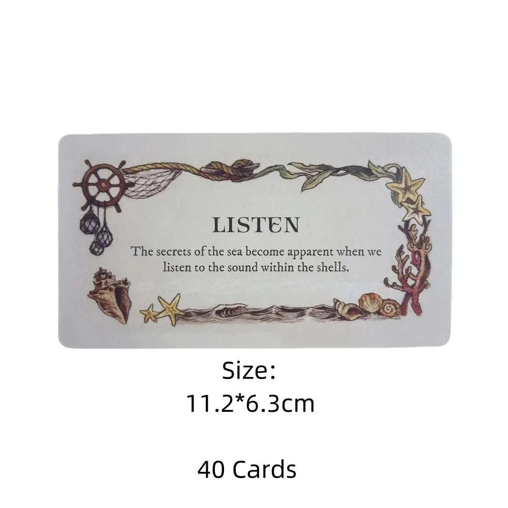 Sea Melodies Oracle Cards – 40-Card Deck "Message From The Mermaids" English Visions Divination Edition for Board & Party Games
