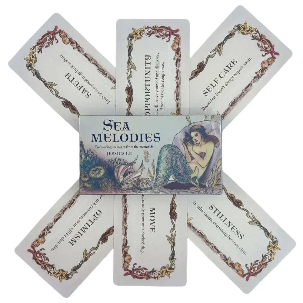 Sea Melodies Oracle Cards – 40-Card Deck "Message From The Mermaids" English Visions Divination Edition for Board & Party Games