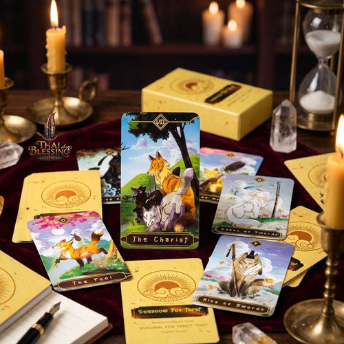 ✨ Seasonal Fox Tarot Cards: Family Gathering Card Game Mysterious Divination Oracle Board Playing Table Games For Beginners Thai Blessing Co By RURUECHA