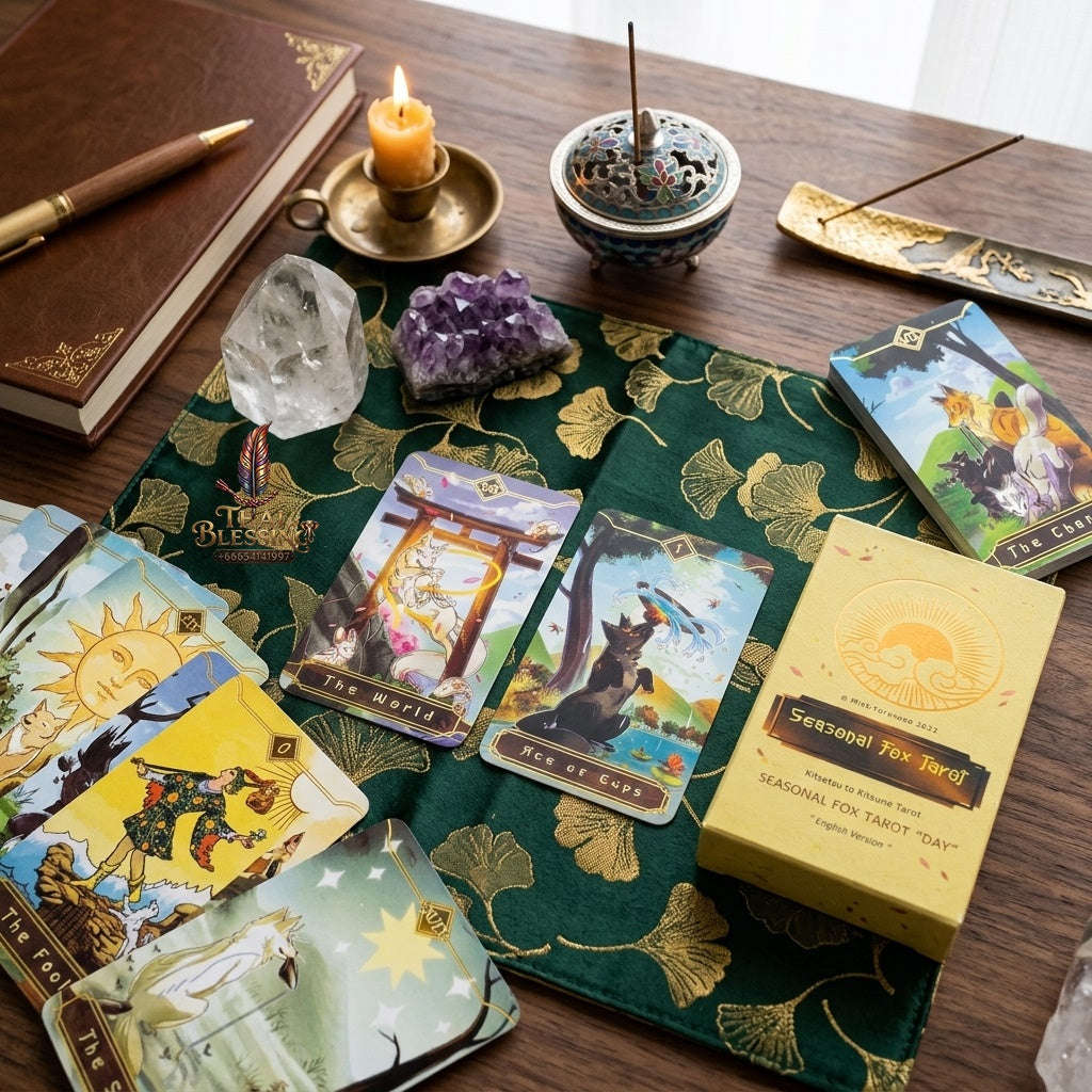 ✨ Seasonal Fox Tarot Cards: Family Gathering Card Game Mysterious Divination Oracle Board Playing Table Games For Beginners Thai Blessing Co By RURUECHA