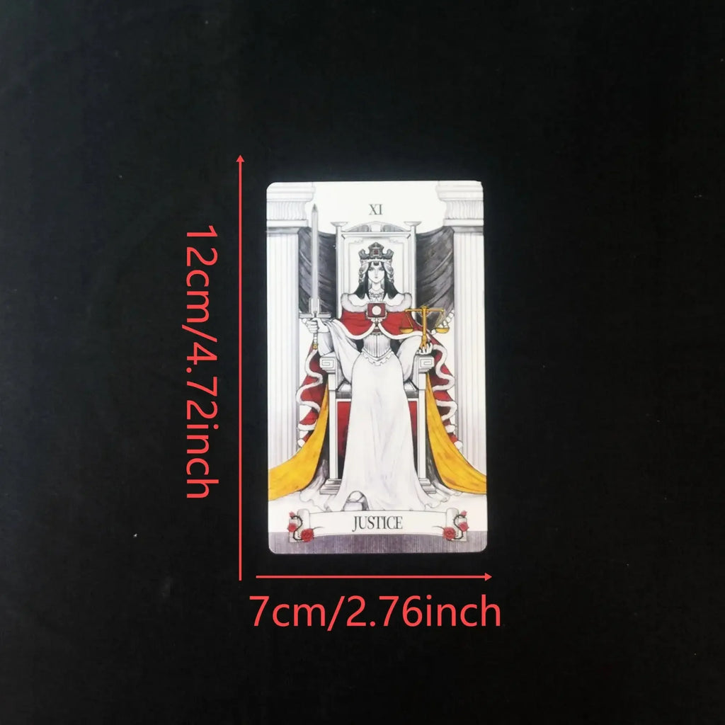 🔮 Secret Mirror Tarot – Feminine Art Tarot Deck with Rich Symbolism & Monochrome Design, English Guidebook, 12x7cm