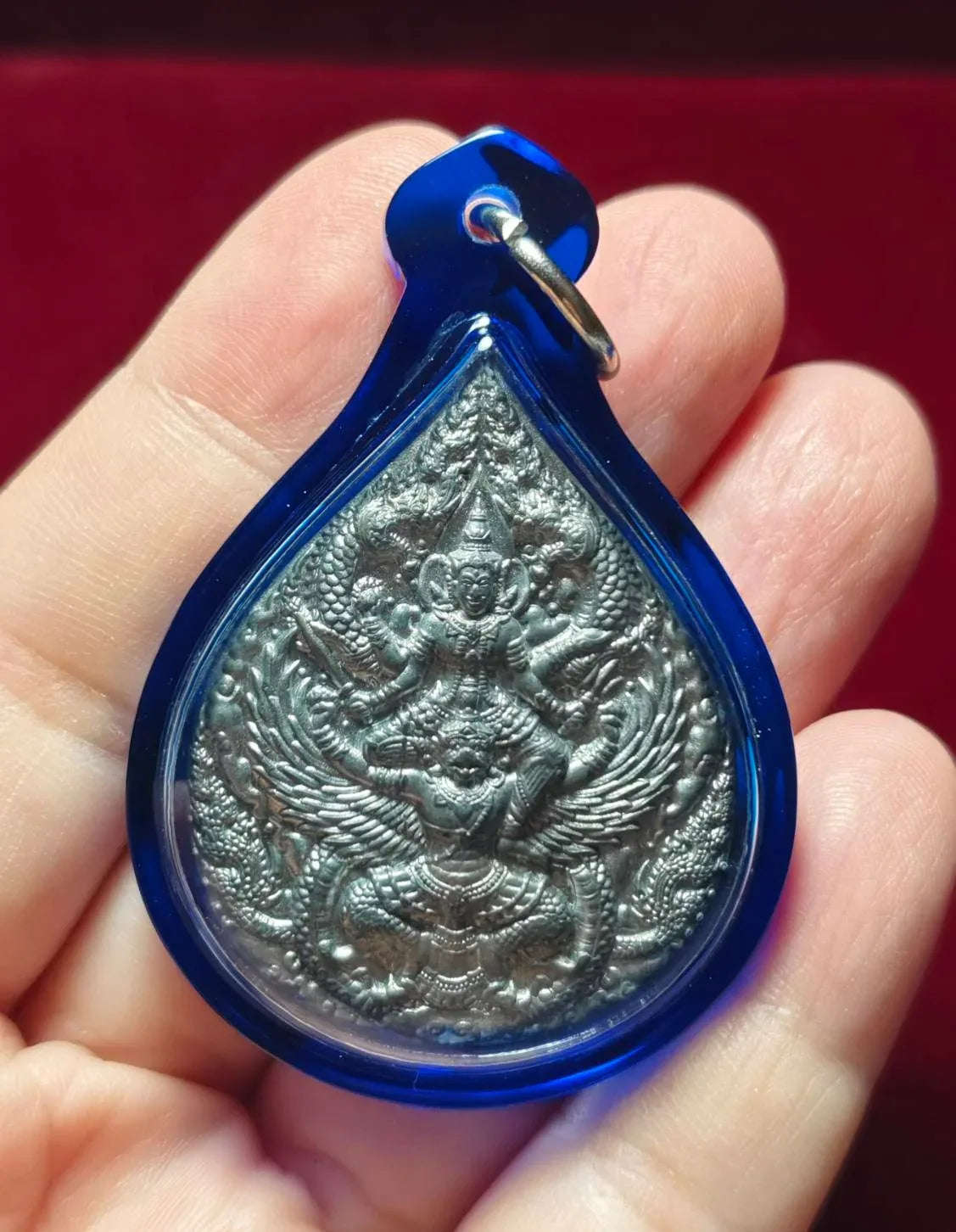 🌟 Secure the Powerful Narai Mounted on Garuda Amulet by Luang Pu Simphalee – Pewter Blessed Talisman for Luck, Protection & Career Advancement