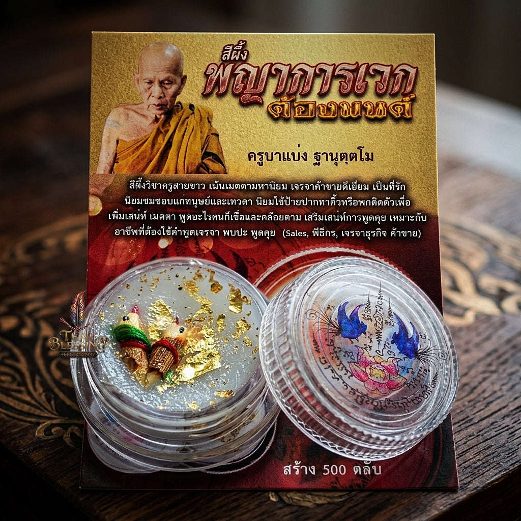 ✨ See Phueng Phaya Karawek Tong Mon (Celestial Bird of Paradise Sacred Wax - White-Lineage Metta, Speech Persuasion, & Trade Success Edition,