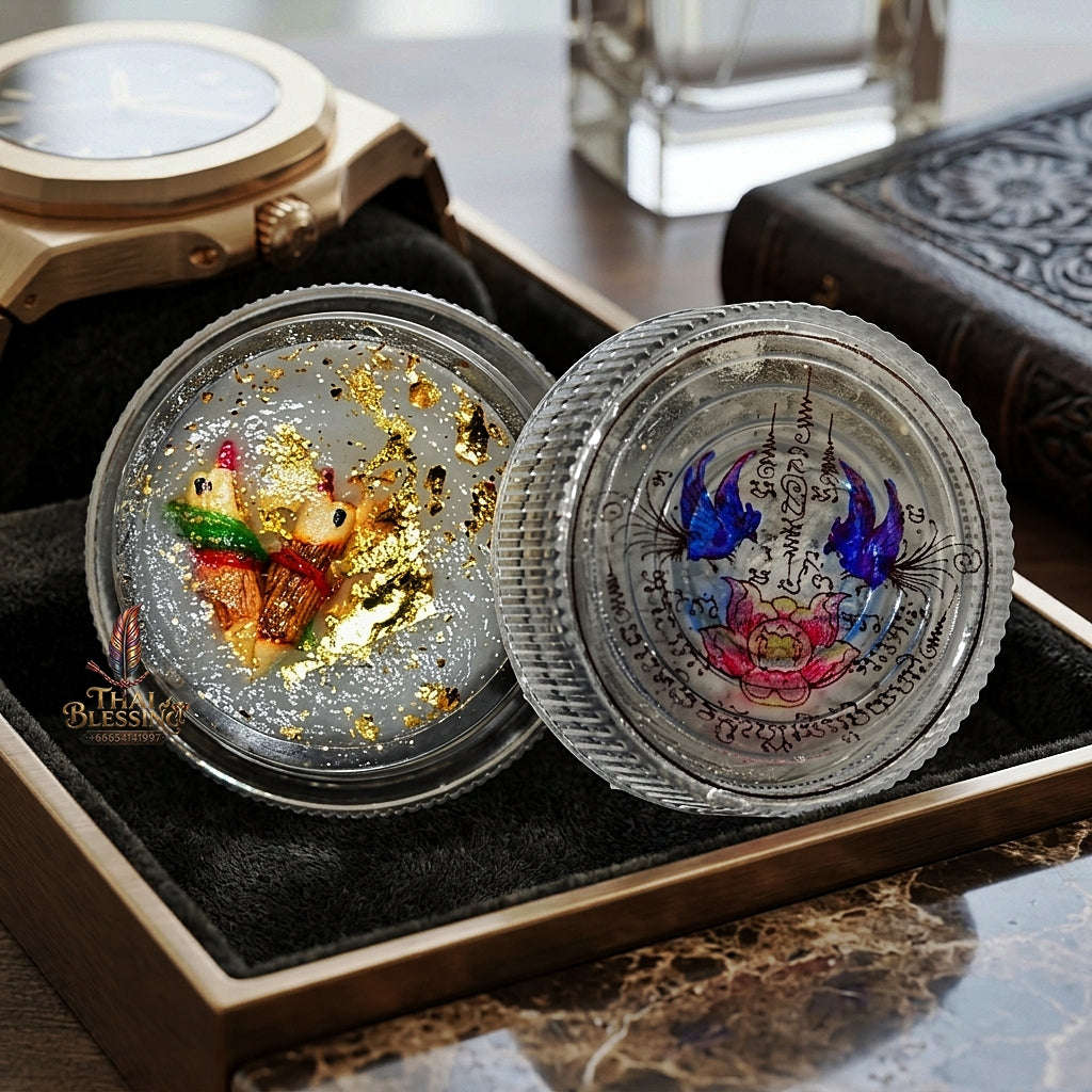 ✨ See Phueng Phaya Karawek Tong Mon (Celestial Bird of Paradise Sacred Wax - White-Lineage Metta, Speech Persuasion, & Trade Success Edition,