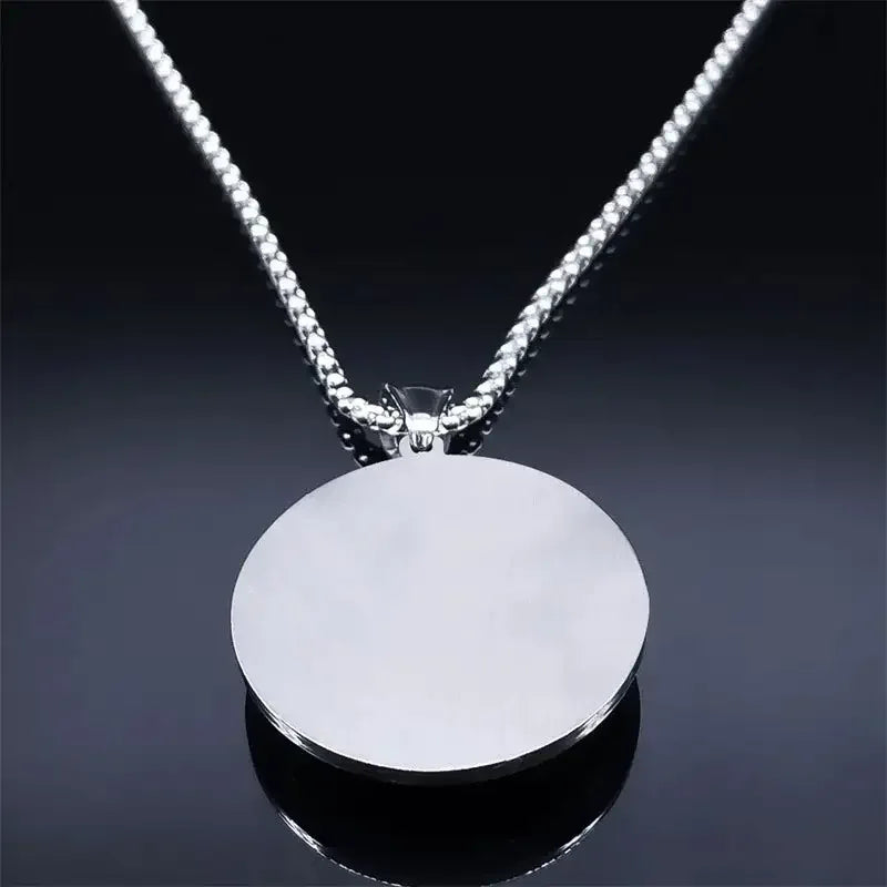 ✨ Seven Angels Medal Stainless Steel Glass Necklace – Divine Protection Talisman | Solomon & Saint Michael Pendant | Couple Party Jewelry Gifts