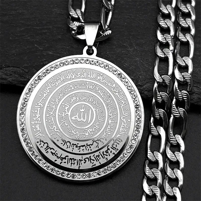 ✨ Seven Archangels Medal Angel Necklace – Stainless Steel | Seal of Solomon Protection Pendant | Unisex Spiritual Jewelry C 60cm BOX SR