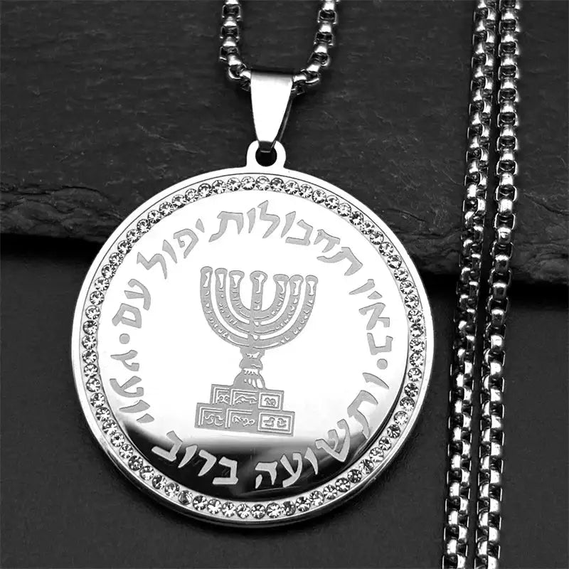 ✨ Seven Archangels Medal Angel Necklace – Stainless Steel | Seal of Solomon Protection Pendant | Unisex Spiritual Jewelry A 60cm BOX SR