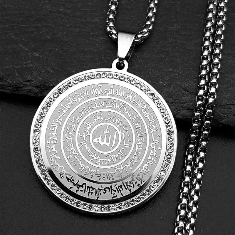 ✨ Seven Archangels Medal Angel Necklace – Stainless Steel | Seal of Solomon Protection Pendant | Unisex Spiritual Jewelry B 60cm BOX SR