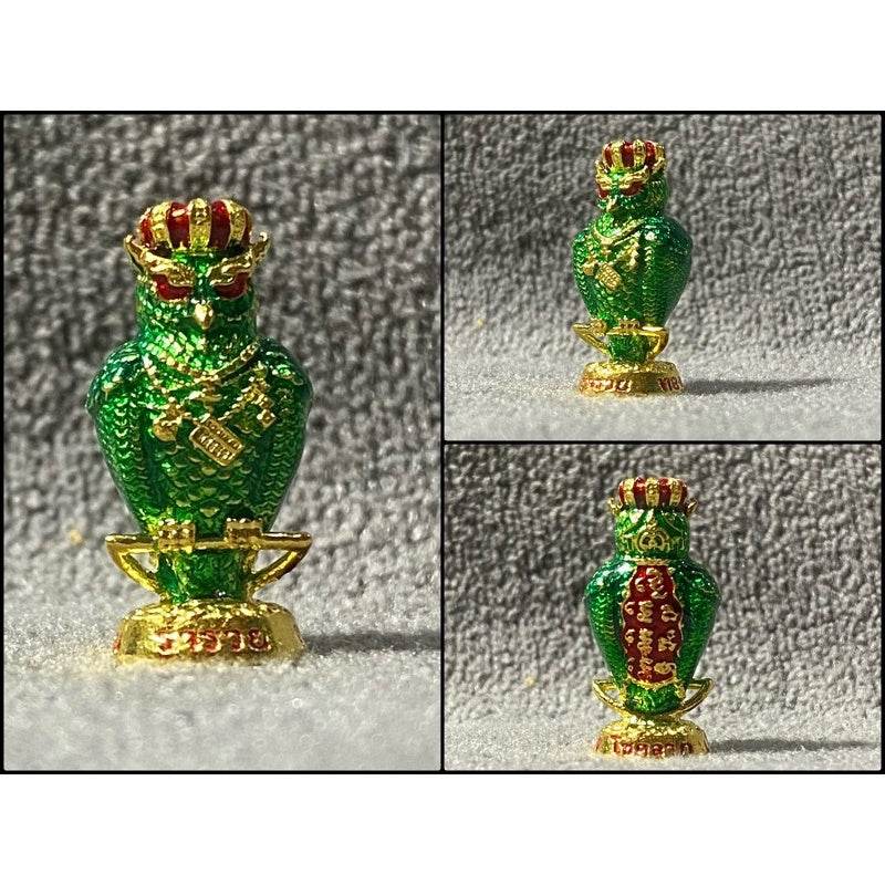 Hoot of Wealth Owl Amulet – Huged Bird Symbol for Prosperity &amp; Fortune | Consecrated by Luangpu Maen Phuriyanano, Khao Chan Temple, Phetchabun 招财猫头鹰符 – 象征财富与好运的神鸟护身符 | 由玛恩长老于碧差汶府考禅寺加持 - Thai Blessing Co