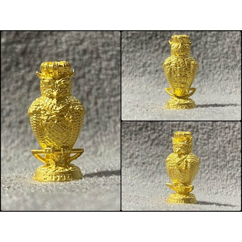 Hoot of Wealth Owl Amulet – Huged Bird Symbol for Prosperity &amp; Fortune | Consecrated by Luangpu Maen Phuriyanano, Khao Chan Temple, Phetchabun 招财猫头鹰符 – 象征财富与好运的神鸟护身符 | 由玛恩长老于碧差汶府考禅寺加持 - Thai Blessing Co