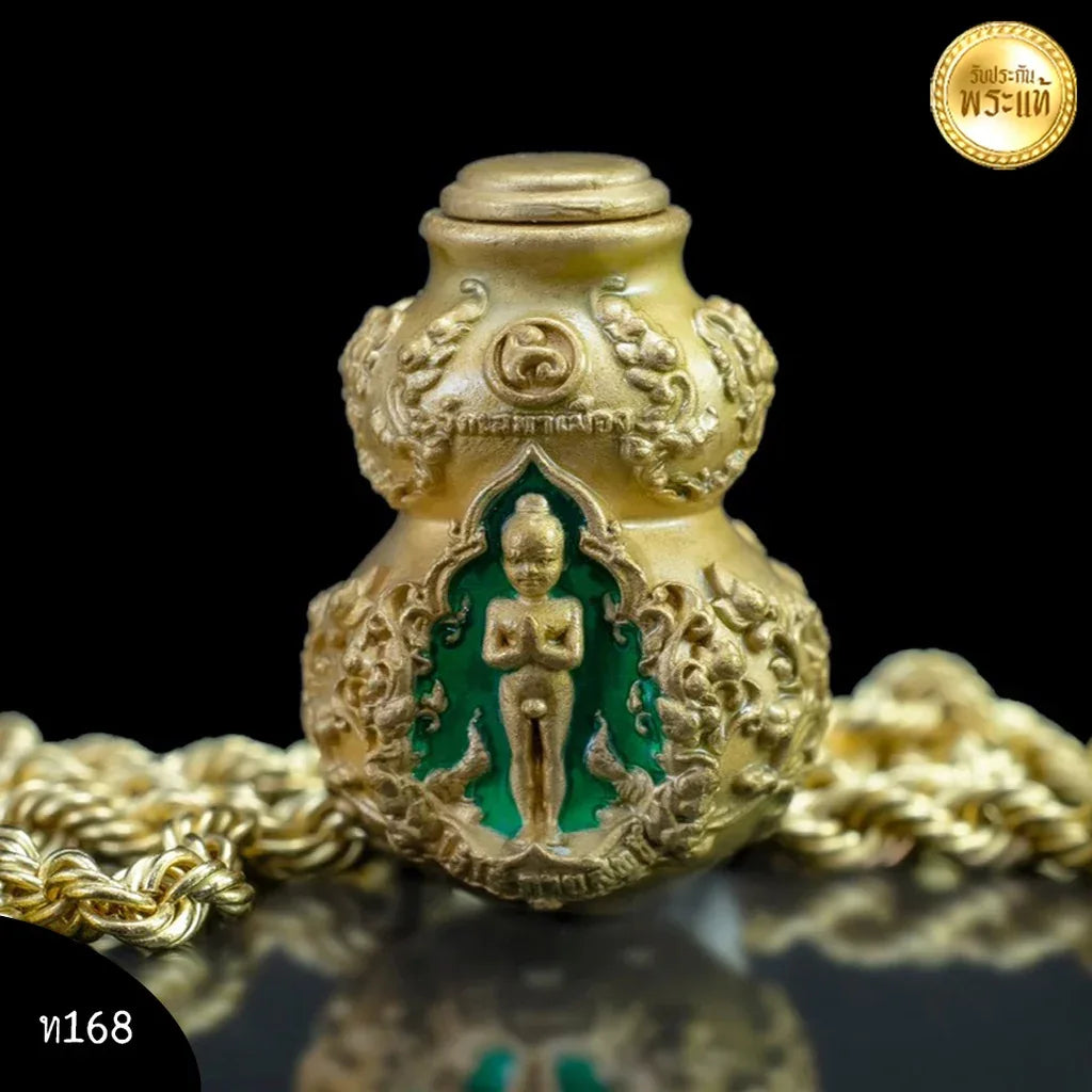 🌿 Emerald Green Nam Tao Wealth Gourd (Rare Bronze Enamel): Ai Kai & Luang Pu Thuat – The Amulet of Endless Growth & Asset Protection (Limited 599 Pcs)