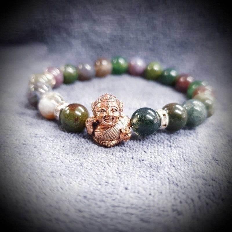 Thai Prosperity Bracelet for Business Success – White Gold Nang Kwak Charm Bracelet หลากสี