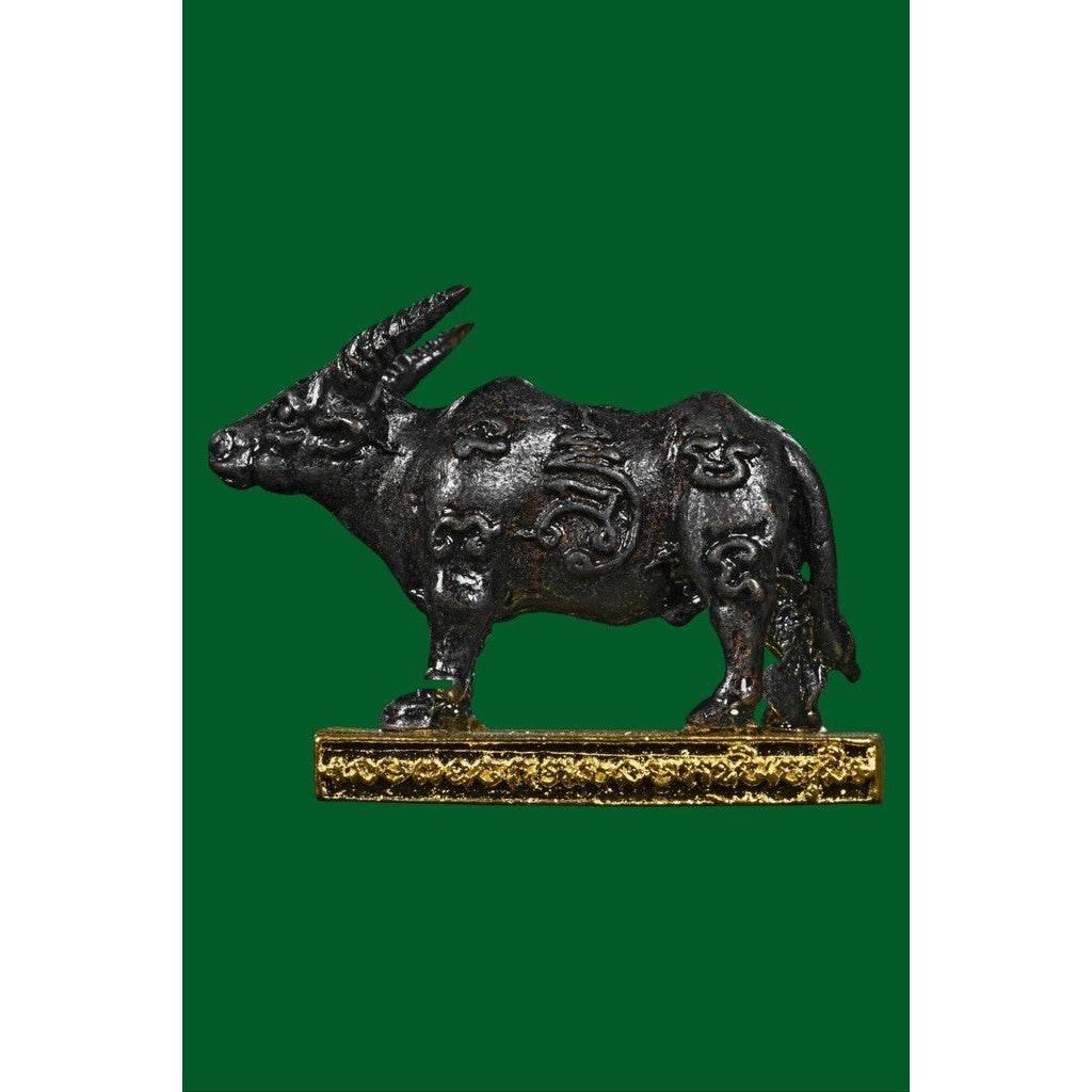 Mystic Tiger-Ox Amulet for Supreme Power and Prosperity from Wat Naitao Cow the magical metal