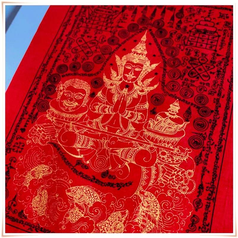 Phra Sangkh Tod Ruup Yantra Cloth – Chindamani Empowerment for Wealth, Luck &amp; Life Success - Thai Blessing Co