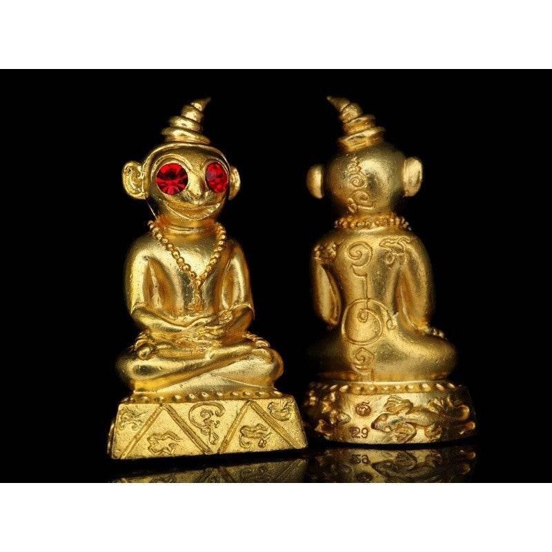 Phaya Ngang Amulet - Authentic Thai Love, Luck & Protection Charm by Master Kruba Dech Gold plated