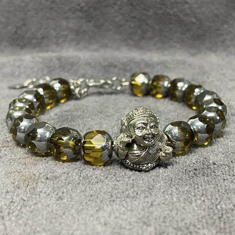 Thai Prosperity Bracelet for Business Success – White Gold Nang Kwak Charm Bracelet ทอง เงิน