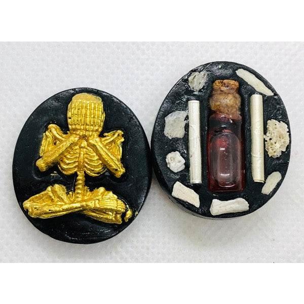 Jate Phuti Prai Thong Amulet - Enhance Wealth & Fortune with Master Dam's Powerful Charm from Ratchaburi Mahalap Golden Oil