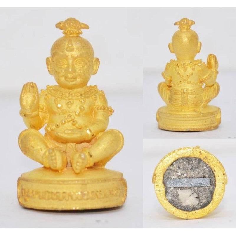 Kuman Thong LP Nenkaw 9 Forms - Wealth, Love & Popularity Magnet from Wat Ban Kaset Gold plated god