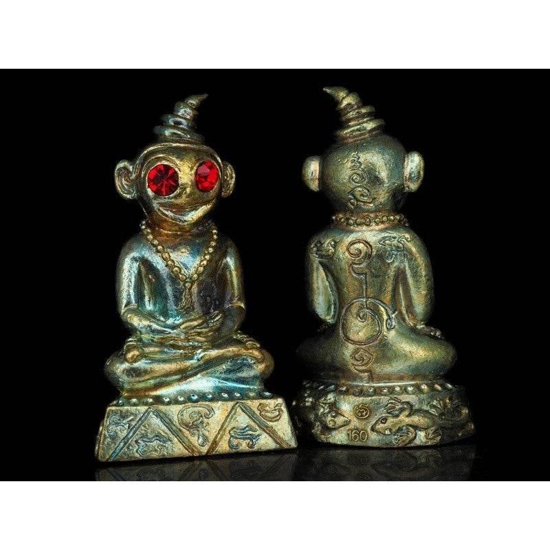 Phaya Ngang Amulet - Authentic Thai Love, Luck & Protection Charm by Master Kruba Dech Rainbow brass