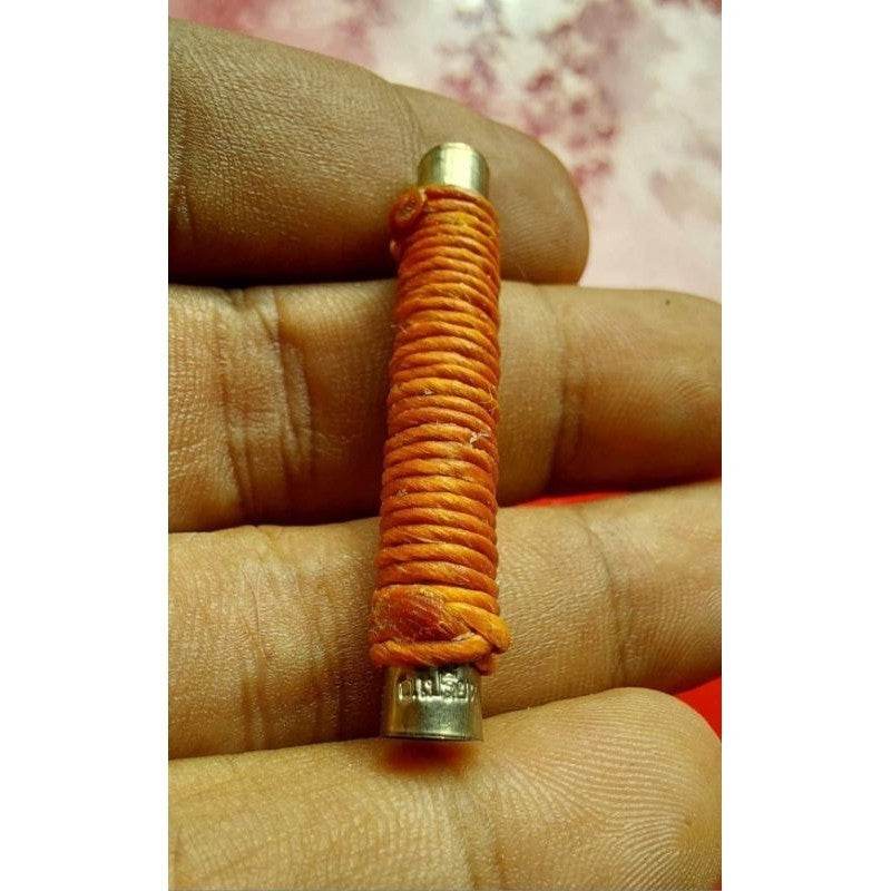 Golden Face Takrut – Master Plian Khao O's Silver-Blessed Amulet of Love &amp; Wealth - Thai Blessing Co