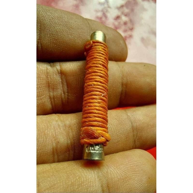 Golden Face Takrut Amulet for Love & Wealth by Master Plian Khao O
