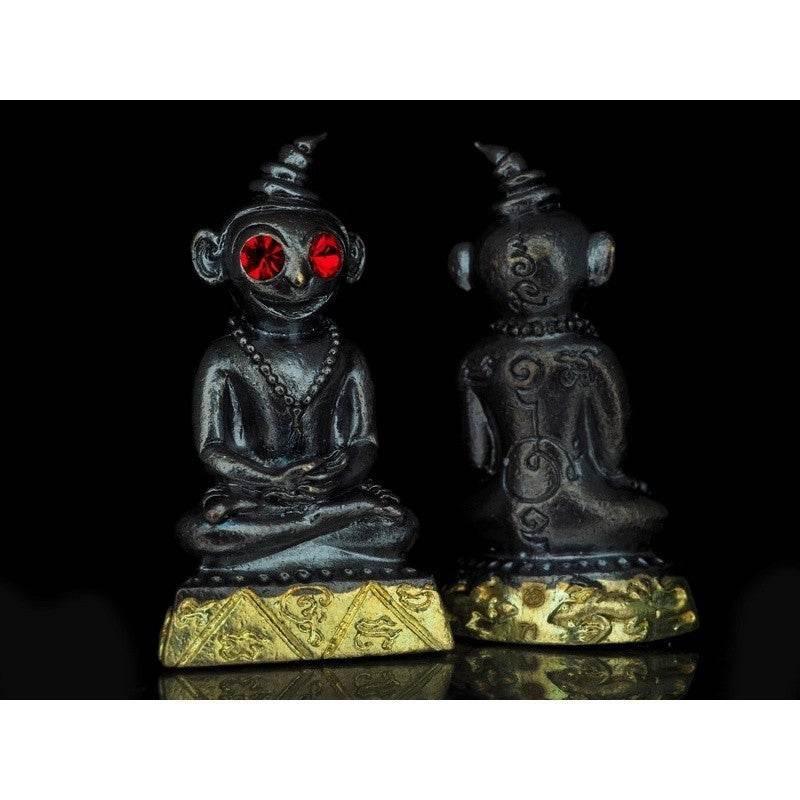Phaya Ngang Amulet - Authentic Thai Love, Luck & Protection Charm by Master Kruba Dech Blackened brass base