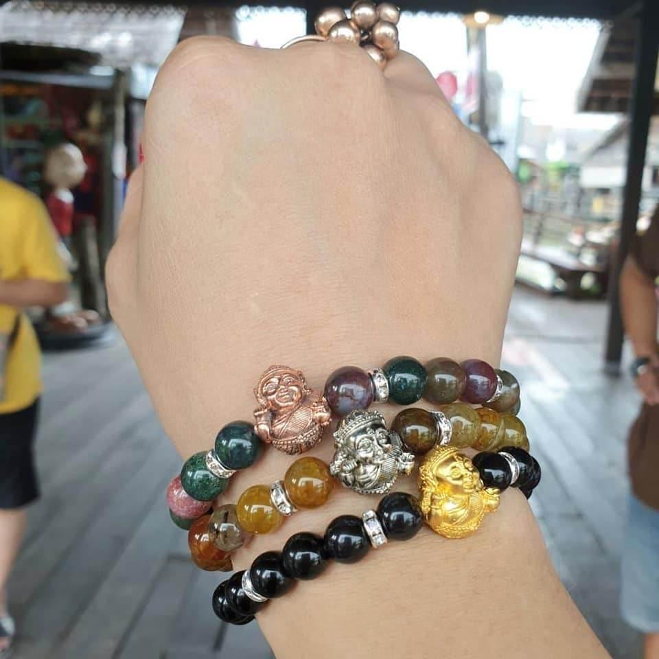 Thai Prosperity Bracelet for Business Success – White Gold Nang Kwak Charm Bracelet