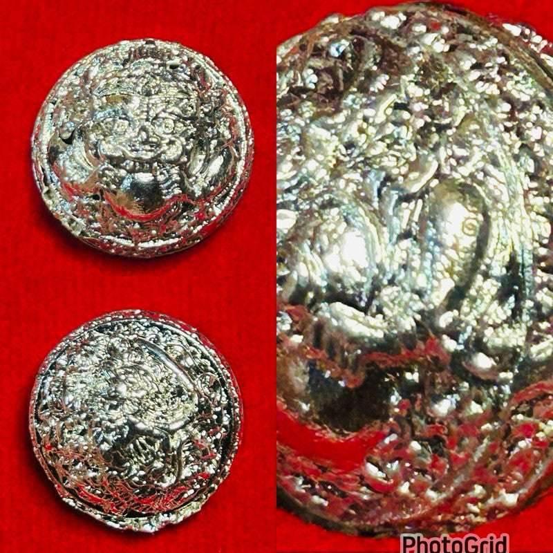 Mercury Grao Khao-Ao Amulet for Supreme Protection and Fortune Enhancement - First Edition Lead silver plated