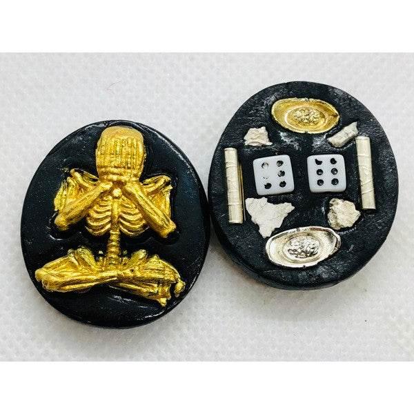 Jate Phuti Prai Thong Amulet - Enhance Wealth & Fortune with Master Dam's Powerful Charm from Ratchaburi Auspicious silver and gold nuggets