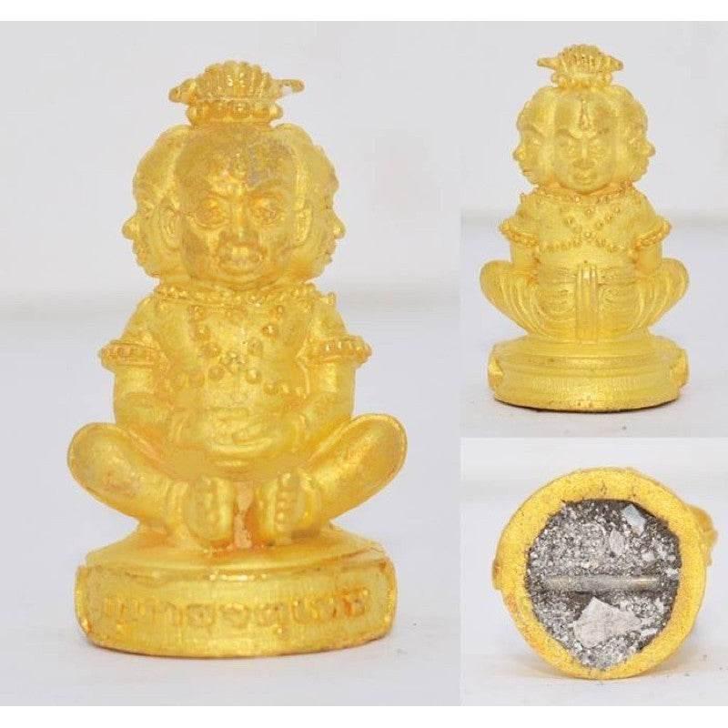 Kuman Thong LP Nenkaw 9 Forms - Wealth, Love & Popularity Magnet from Wat Ban Kaset The Four Heavenly Kings are gold plated.