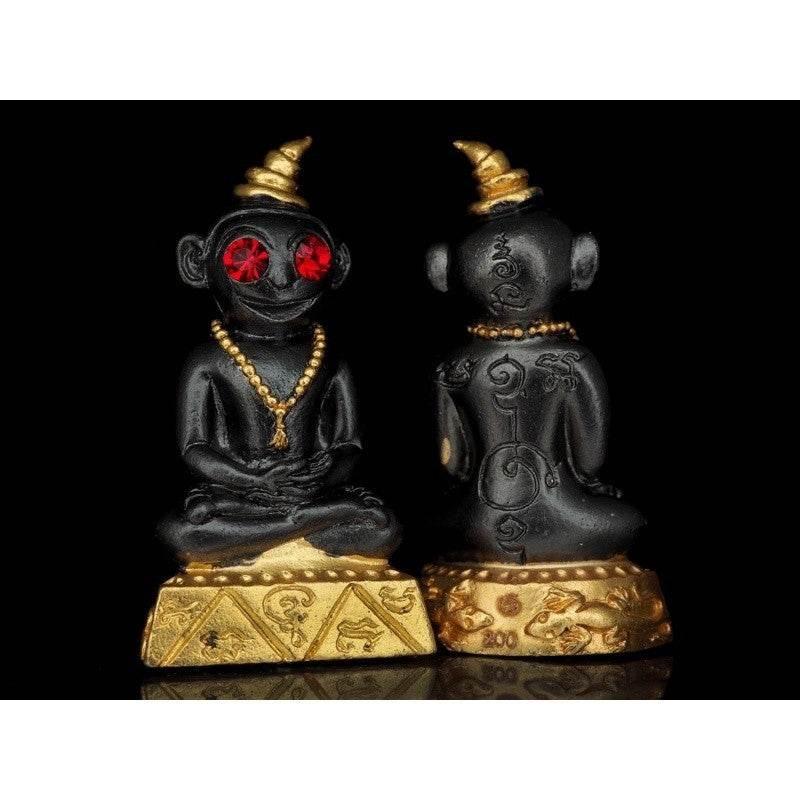 Phaya Ngang Amulet - Authentic Thai Love, Luck & Protection Charm by Master Kruba Dech Black gold plated