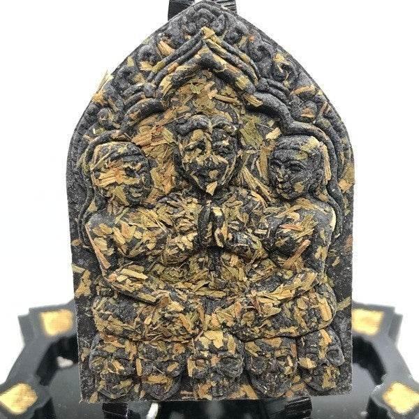 Khun Phaen Amulet - Supreme Wealth Attraction by Luang Ta Or from Wat Chong Khae Black sprinkled with aloe vera