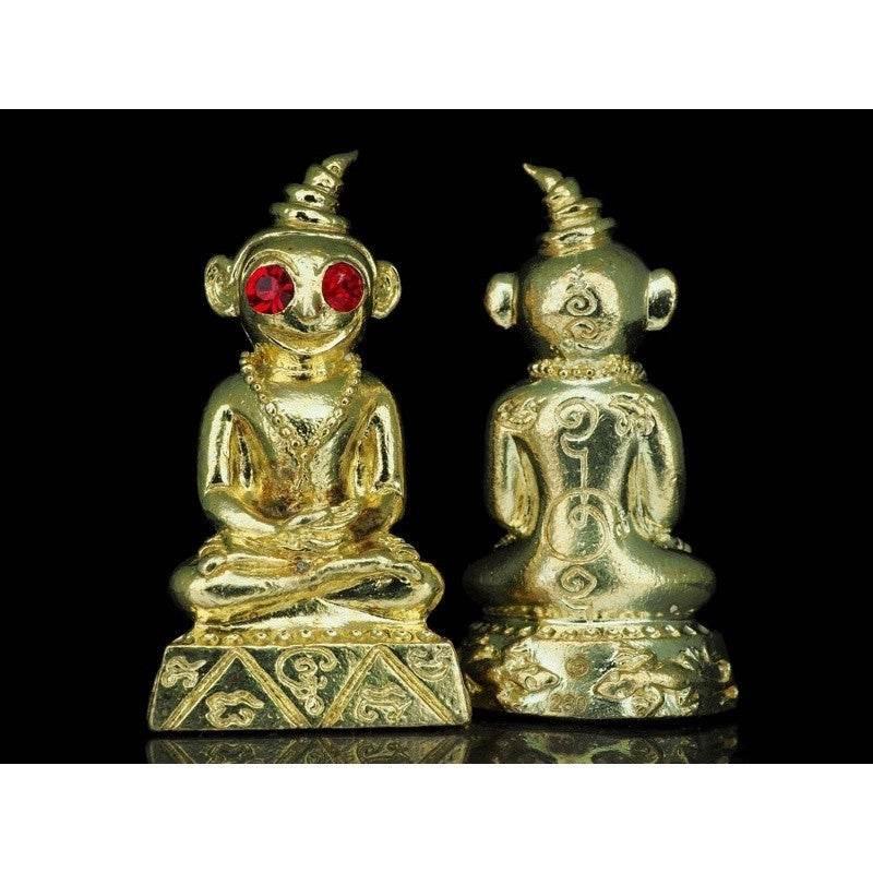 Phaya Ngang Amulet - Authentic Thai Love, Luck & Protection Charm by Master Kruba Dech Polished brass