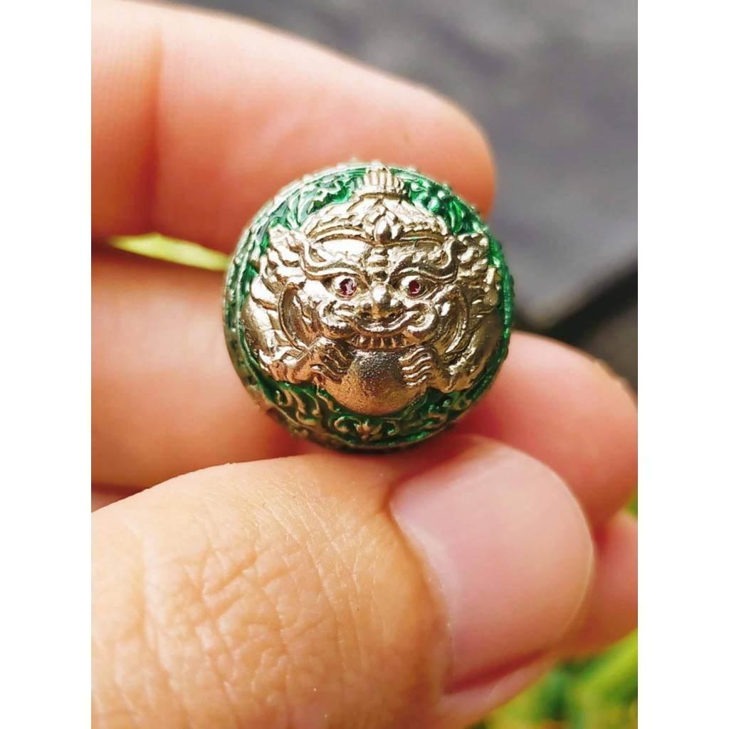 Supreme Mercury Amulet - First Edition Khao Or Rahu & Hanuman Unity Talisman for Ultimate Protection, Spiritual Alertness, and Fast Fortune Boost Green enamel alpaca