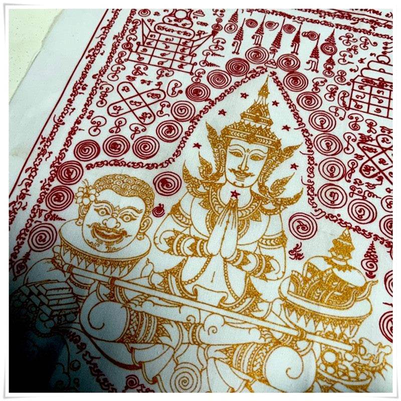 Phra Sangkh Tod Ruup Yantra Cloth – Chindamani Empowerment for Wealth, Luck &amp; Life Success - Thai Blessing Co