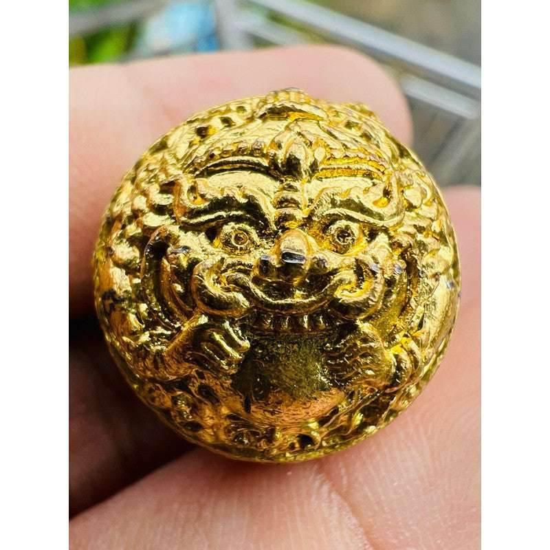 Supreme Mercury Amulet - First Edition Khao Or Rahu & Hanuman Unity Talisman for Ultimate Protection, Spiritual Alertness, and Fast Fortune Boost Gold plated lead