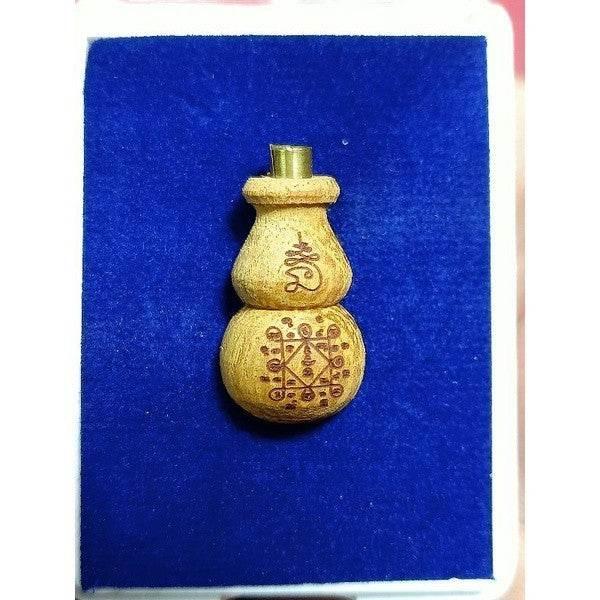 Nam Tao Wealth Amulet 88 - Sacred Three Saints Wooden Carving for Abundance and Compassion