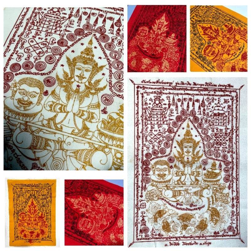 Phra Sangkh Tod Ruup Yantra Cloth – Chindamani Empowerment for Wealth, Luck &amp; Life Success - Thai Blessing Co