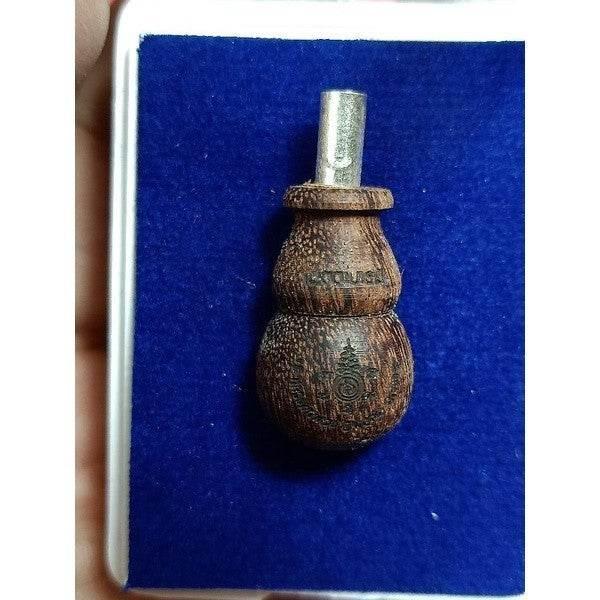 Nam Tao Wealth Amulet 88 - Sacred Three Saints Wooden Carving for Abundance and Compassion Tamarind wood