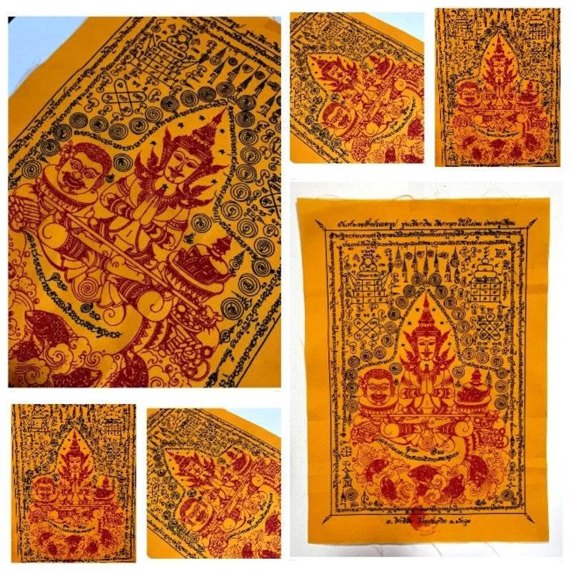 Phra Sangkh Tod Ruup Yantra Cloth - Chindamani Empowerment for Wealth, Luck, and Life Success