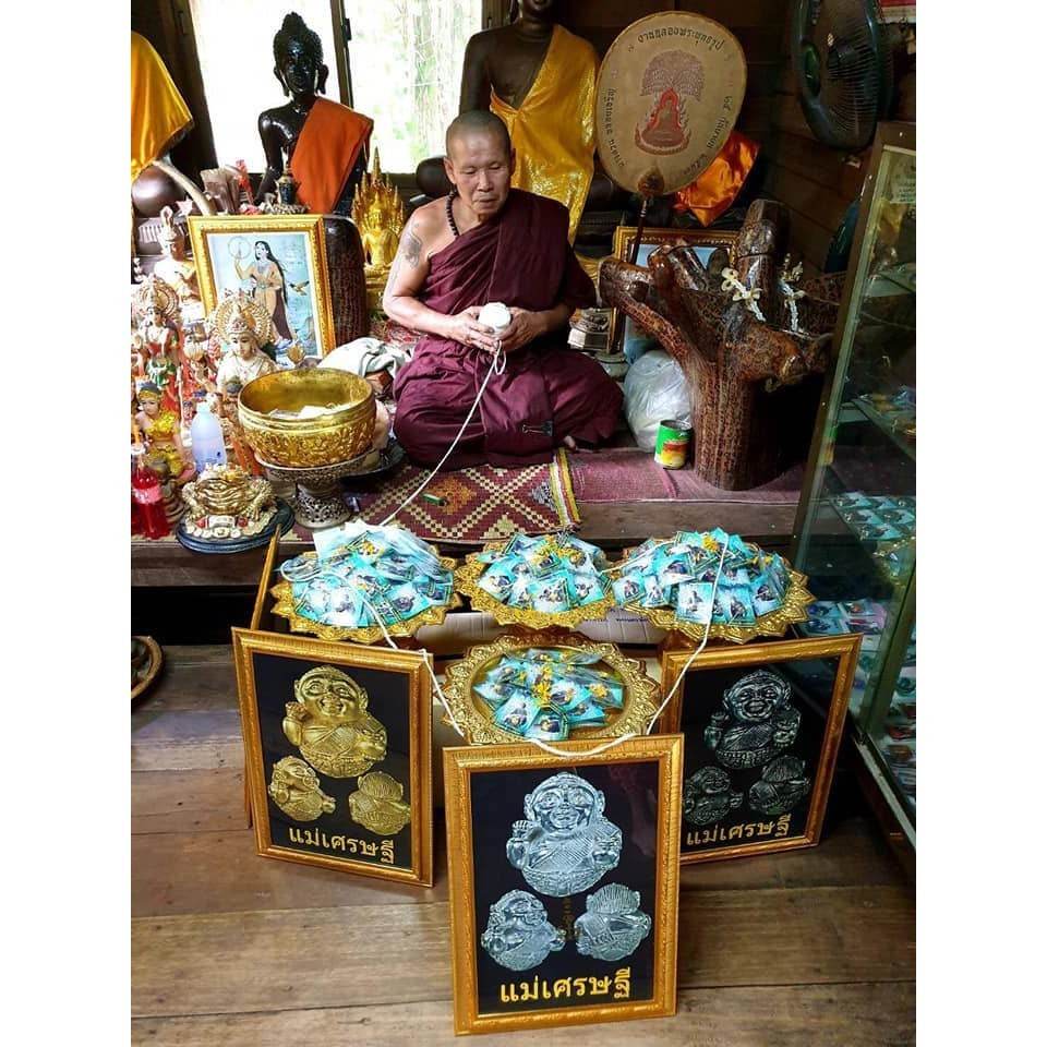 Thai prosperity bracelet for business success crafted by a monk in a sacred setting