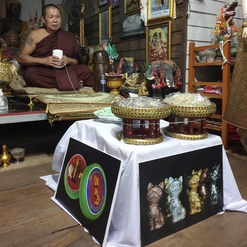 Lucky Cat Prosperity Balm – Wealth and Business Attraction from Luang Ta Ruam, Wat Khok Samran